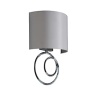 BHS BHS Hayley Sculpt Wall Light With Faux Silk Shade - Chrome