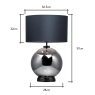 BHS BHS Metro Large Glass Table Lamp - Black Nickel/Grey