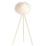 BHS BHS Feather Tripod Floor Lamp - Satin Brass/White