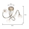 BHS Soni 3 Light Flush Ceiling Light - Antique Brass/Alabaster