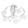 BHS Soni 5 Light Flush Ceiling Light - Chrome/Opal