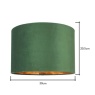 BHS Velvet Easy Fit Light Shade 30cm - Emerald