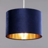 BHS Velvet Easy Fit Light Shade 30cm - Navy/Brass