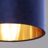 BHS Velvet Easy Fit Light Shade 30cm - Navy/Brass