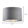 BHS Velvet Easy Fit Light Shade 40cm - Seal/Satin Nickel