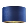 BHS Velvet Easy Fit Light Shade 40cm - Navy/Brass