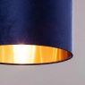 BHS Velvet Easy Fit Light Shade 40cm - Navy/Brass