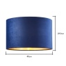 BHS Velvet Easy Fit Light Shade 40cm - Navy/Brass