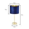 BHS BHS Velvet Table Lamp - Navy/Brass