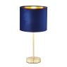 BHS BHS Velvet Table Lamp - Navy/Brass