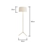 BHS BHS Stassy Floor Lamp - Brass/White