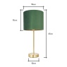 BHS BHS Velvet Table Lamp - Green/Brass