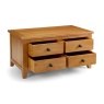 Astoria 4 drawer coffee table drawers open