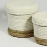 Esselle Balham Set of 2 Lidded Nested Storage Baskets - Cream