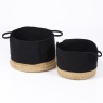 Esselle Beddington Set Of 2 Cotton Jute Baskets - Black