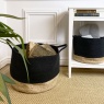 Esselle Beddington Set Of 2 Cotton Jute Baskets - Black