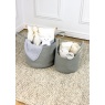 Esselle Beckton Set Of 2 100% Cotton Baskets - Grey