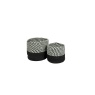 Esselle Barnes Set Of 2 Round Jute/Cotton Baskets - Black Stripe