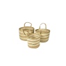 Esselle Barnsbury Set Of 3 Jute Baskets - Cream Stripe