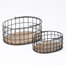 Esselle Esselle Aldwych Set of 2 Nested Metal/Wood Baskets - Black