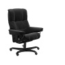 Stressless Stressless Mayfair Medium Office Chair in Paloma Black Leather with Black Wood Base