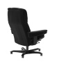 Stressless Stressless Mayfair Medium Office Chair in Paloma Black Leather with Black Wood Base