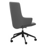 Stressless Mint Large High Back Office Armchair In Batick Wild Dove Leather With Black Steel Base