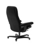 Stressless Stressless Consul Medium Office Chair in Batick Black Leather with Black Wood Base