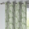 Fusion Matteo Lined Eyelet Curtains - Green