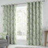 Fusion Matteo Lined Eyelet Curtains - Green