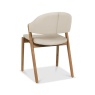 Brandon Rustic Oak Upholstered Armless Chair - Ivory Bonded Leather