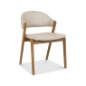 Brandon Rustic Oak Upholstered Armless Chair - Ivory Bonded Leather