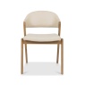 Brandon Rustic Oak Upholstered Armless Chair - Ivory Bonded Leather