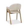 Brandon Rustic Oak Upholstered Arm Chair - Ivory Bonded Leather