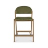 Brandon Rustic Oak Upholstered Bar Stool - Cedar Velvet