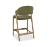 Brandon Rustic Oak Upholstered Bar Stool - Cedar Velvet