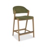 Brandon Rustic Oak Upholstered Bar Stool - Cedar Velvet