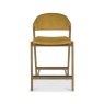 Brandon Rustic Oak Upholstered Bar Stool - Mustard Velvet