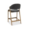 Brandon Rustic Oak Upholstered Bar Stool - Old West Vintage