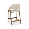 Brandon Rustic Oak Upholstered Bar Stool - Ivory Bonded Leather