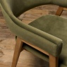 Brandon Rustic Oak Upholstered Arm Chair Pair - Cedar Velvet