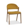 Brandon Rustic Oak Upholstered Chair Pair - Mustard Velvet