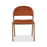 Brandon Rustic Oak Upholstered Chair Pair - Rust Velvet