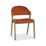 Brandon Rustic Oak Upholstered Chair Pair - Rust Velvet