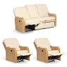 Desser Paris 3 Seater Reclining Sofa & 2 Chairs Sofa - Light Oak