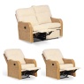 Desser Paris 2 Seater Reclining Sofa & 2 Chairs Suite - Light Oak