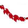 Festive Red With Red Glitter & Leaf Garland - 138cm