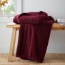 Catherine Lansfield So Soft Velvet Boucle Throw - Damson