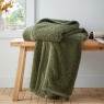 Catherine Lansfield So Soft Velvet Boucle Throw - Olive