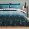 Catherine Lansfield Brushed Christmas Holly & Mistletoe Duvet Set